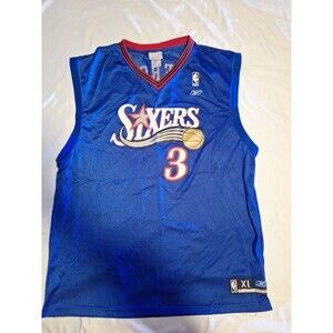 Allen Iverson Philadelphia Sixers #3 Reebok XL Jersey Blue
